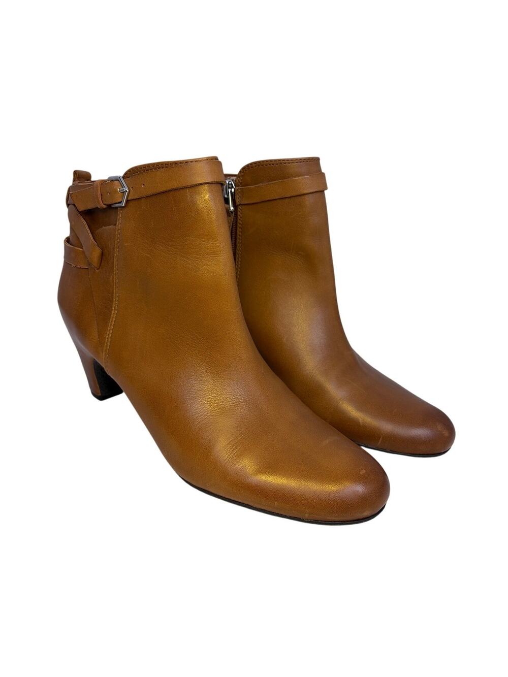 Sam Edelman Maddox Timeless Minimalist Buckle Western Leather Ankle Bootie 8.5M